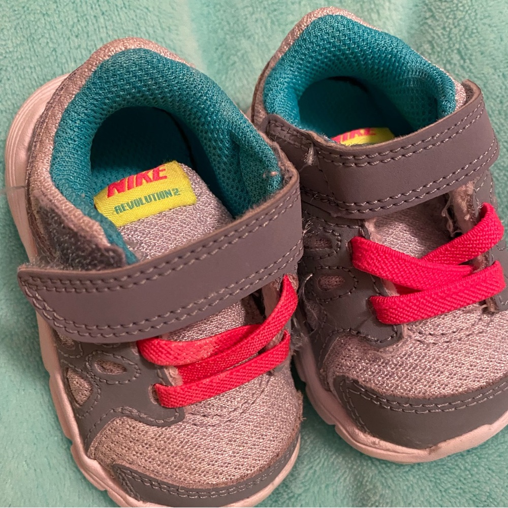 Infant Nike Shoes - Pink Teal Grey - New